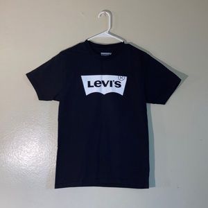 Levi’s Embroidered Logo Batwing Tee Shirt Black & White Men Size Small Women M/L
